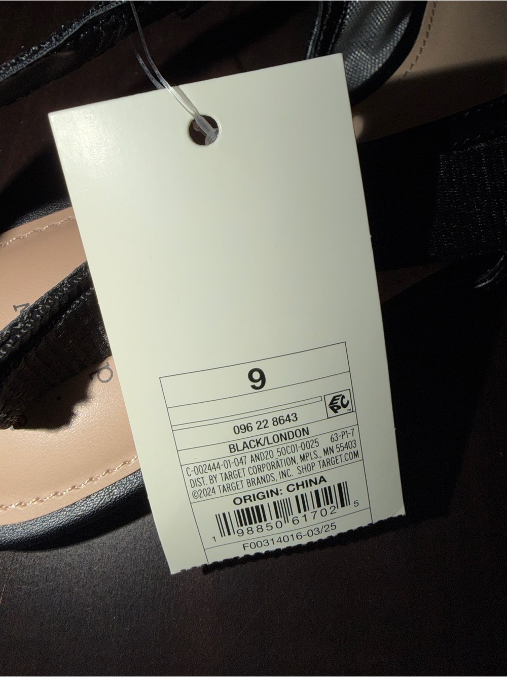 Women's London Lace Sling Back Bow Flats - A New Day Black - New Size 9 - Picture 4 of 4